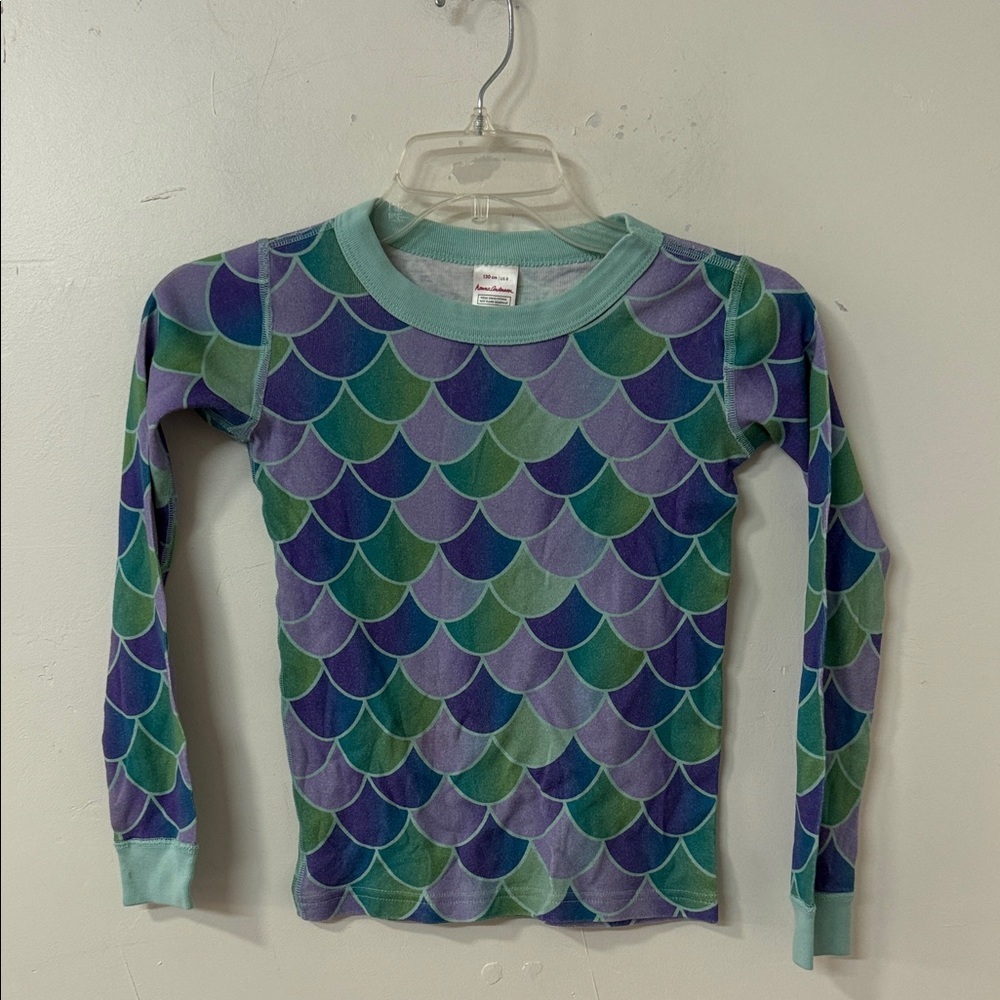 Hanna Andersson Kids Mermaid Scale Pajama Top - Purple and Green